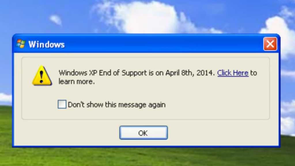 Alle End-of-Support-Popups