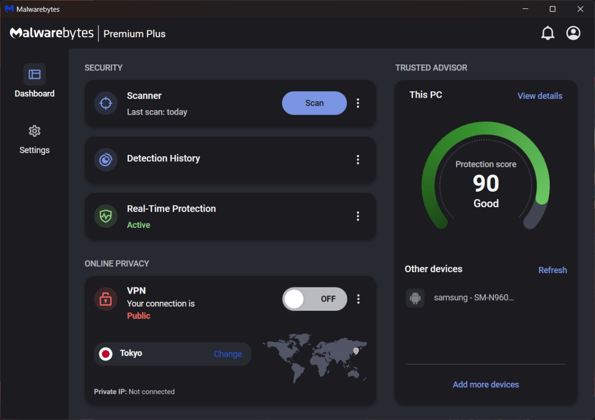 Malwarebytes Main Dashboard (June 2024)